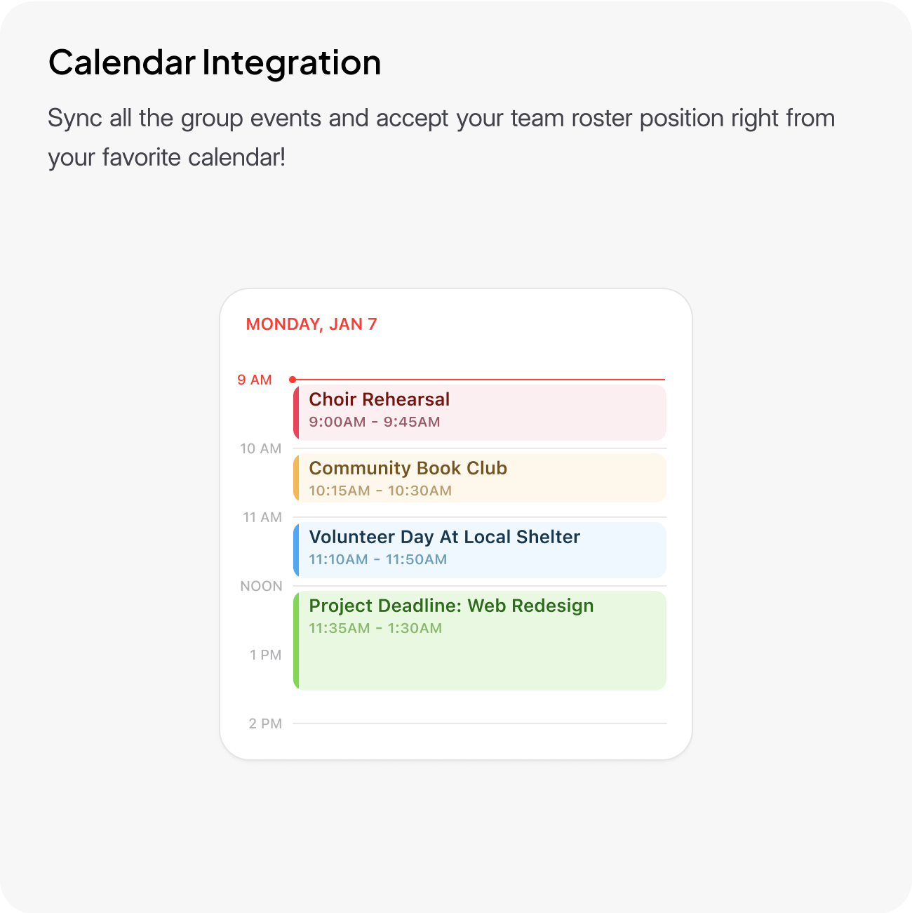Calendar Integration